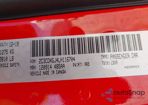 2020 Dodge Charger Scat Pack from USA, damaged, VIN 2C3CDXGJ4LH116704